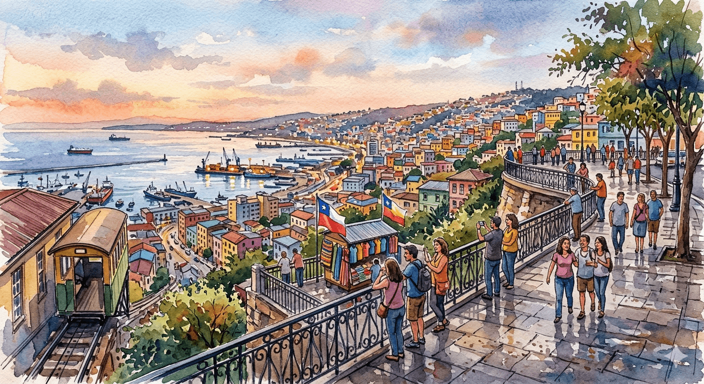 mirador 21 de mayo en valparaíso - vista bahía